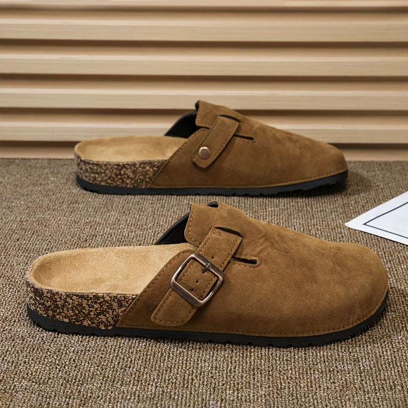 Unisex Slip-On Kunstsuede Mules – Leicht und Komfortabel mit Korksohle
