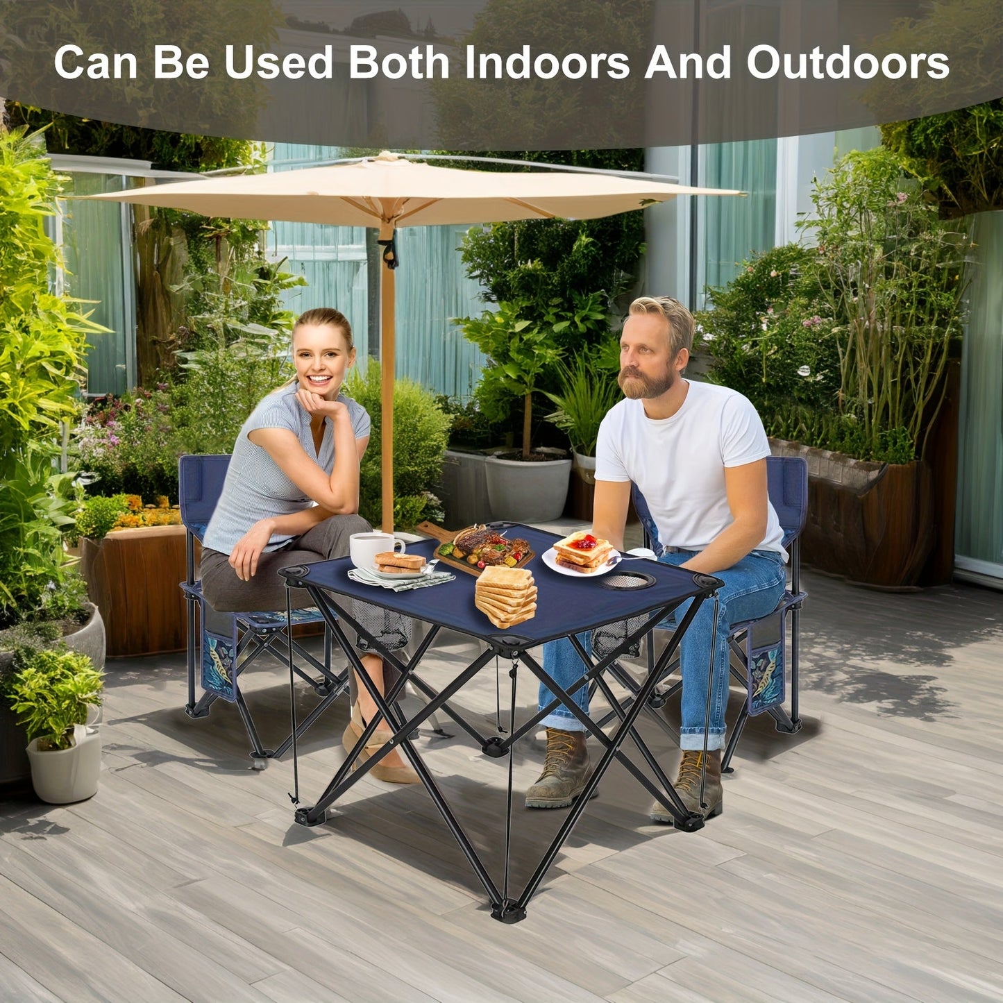 Klappbarer Outdoor Tisch- und Stuhlset – Tragbar für Camping & BBQ