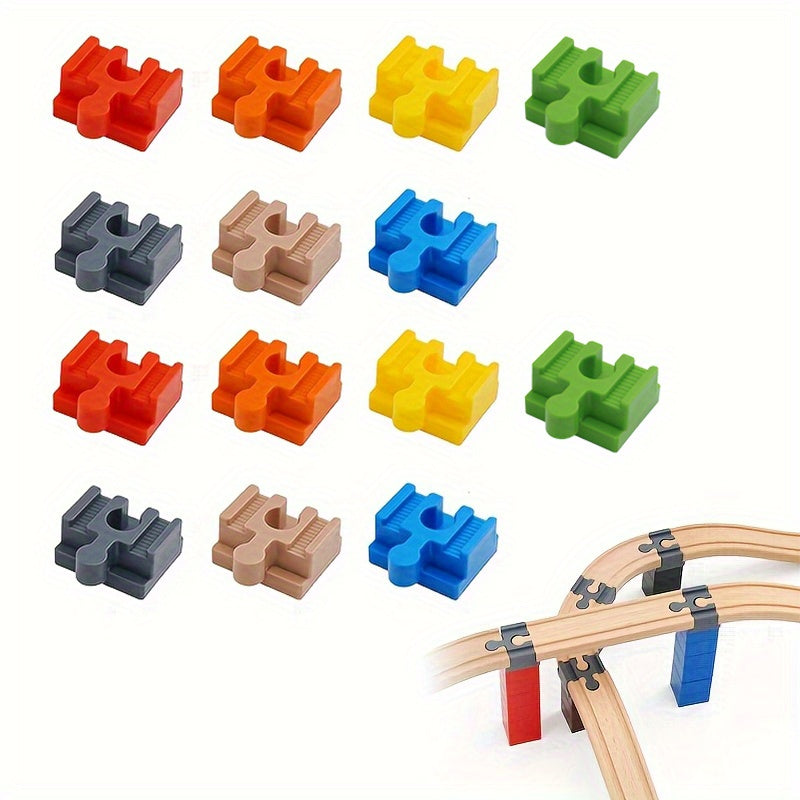 Set von 7-14 Bunt Holzgleisadaptern – Verstellbare Verbinder für den Modellbau
