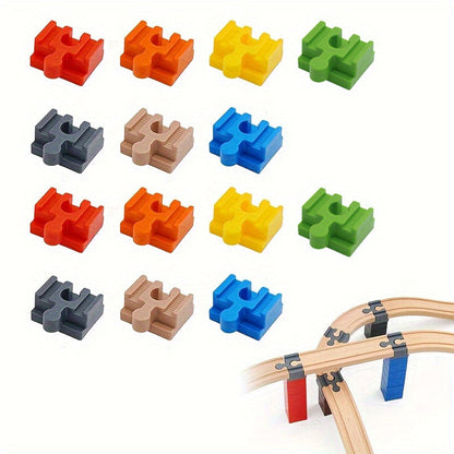 Set von 7-14 Bunt Holzgleisadaptern – Verstellbare Verbinder für den Modellbau