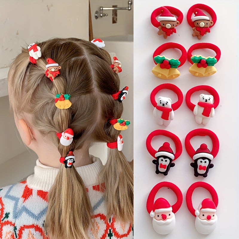 Festliches Weihnachts-Haarband Set für Kinder – 10 Stück für Märchenhafte Stylings