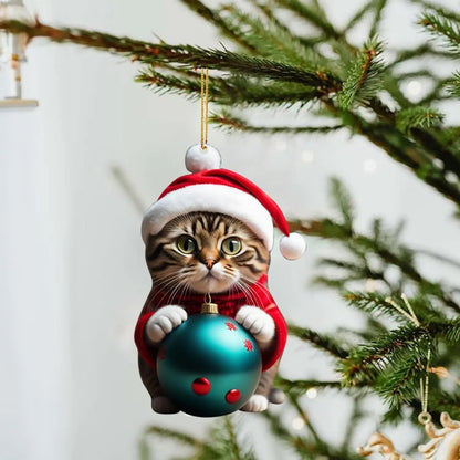 Weihnachts-Katzen-Ornament – Niedliche festliche Baumdekoration