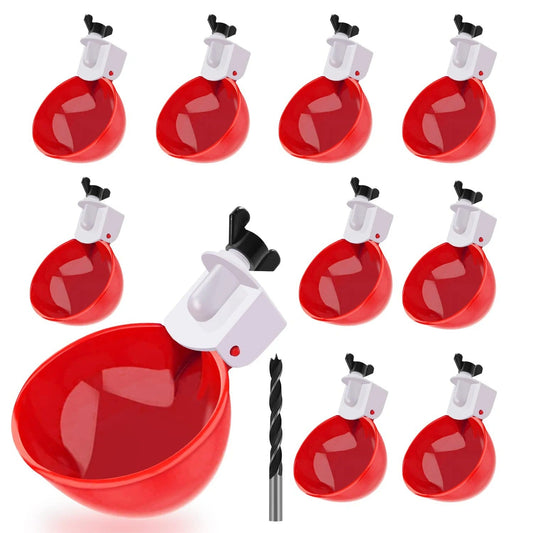 Set von 10 Hühner-Trinkschalen – Praktisch und Effizient