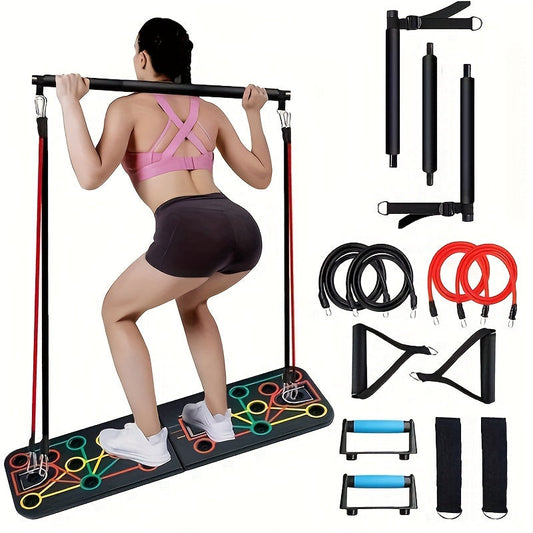 Push-up-Plank-Set mit Griffen, Widerstandsbändern und Zubehör – ideal für Brust und Bauch