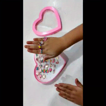 Lola Magische Prinzessinnen Ringe Set – 36 Stk. Verstellbare Ringe für Mädchen