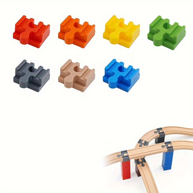 Set von 7-14 Bunt Holzgleisadaptern – Verstellbare Verbinder für den Modellbau