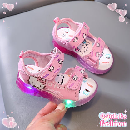 Sanrio Leuchtende Mädchen-Sandalen – Bequeme und Atmungsaktive Sommerschuhe
