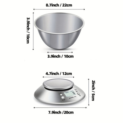 Digitale Küchenwaage mit Edelstahlwaage – Präzision mit Temperatursensor und Timerfunktion zum Backen und Kochen
