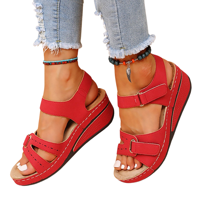 Orthopädische Damen Sandalen mit Keilabsatz für Komfort und Stil