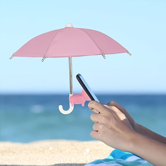 MiniSmart Regenschirm – Smartphone Sonnen- und Regenschutz mit Saugnapfhalter
