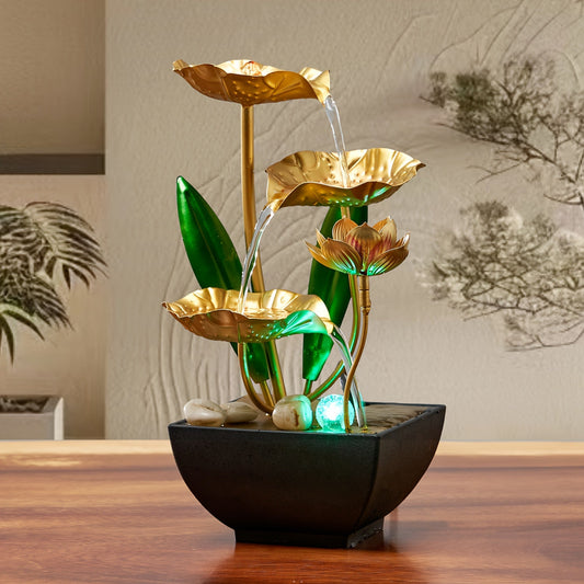 Serene Lotus Innenbrunnen – Beruhigend und Stimmungsvoll