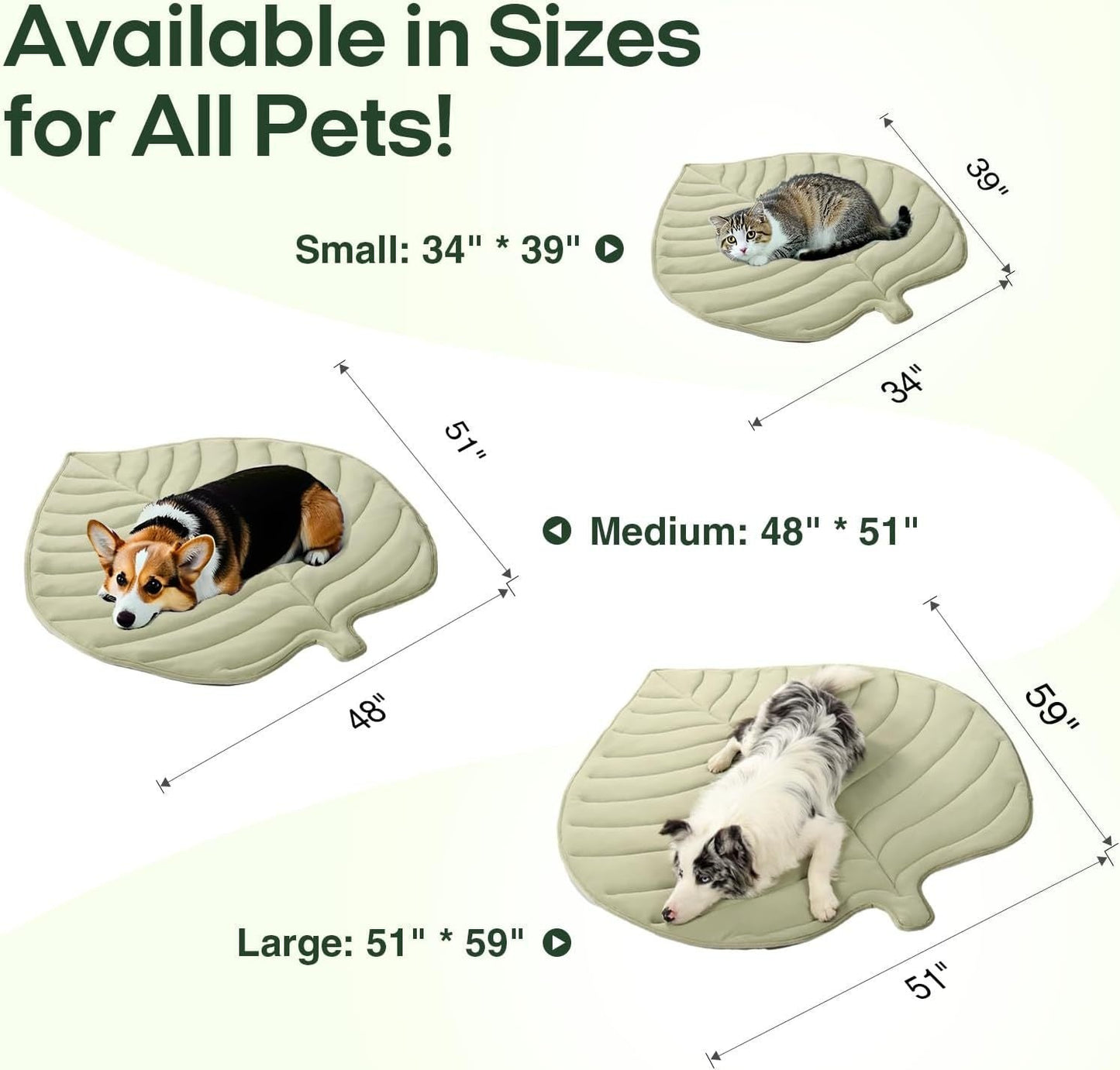 Kühlmatte für Hunde – Erfrischendes Blattdesign mit sicherem Kühlgel