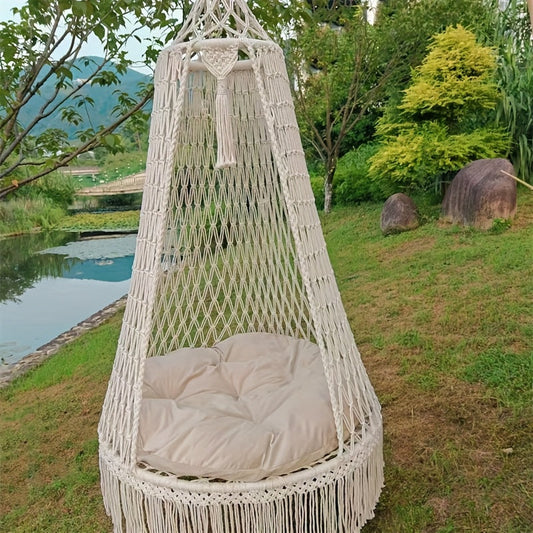 BohoSwing Handgewebter Hängesessel – Entspannte Bohemian-Vibes