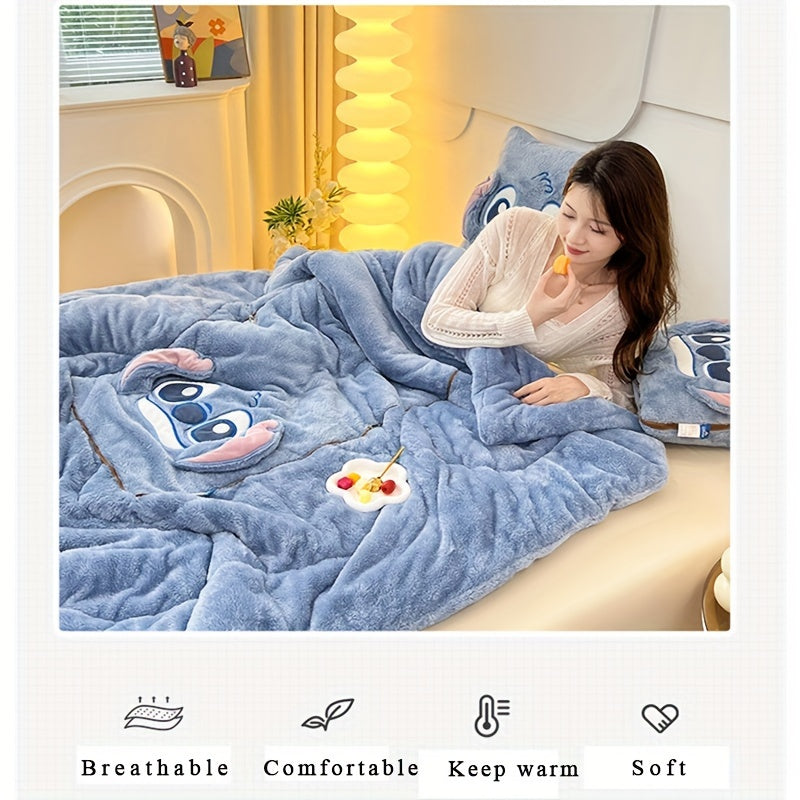 Stitch Kissen-Decke in Einem – Für Komfort und Gemütlichkeit in Einem