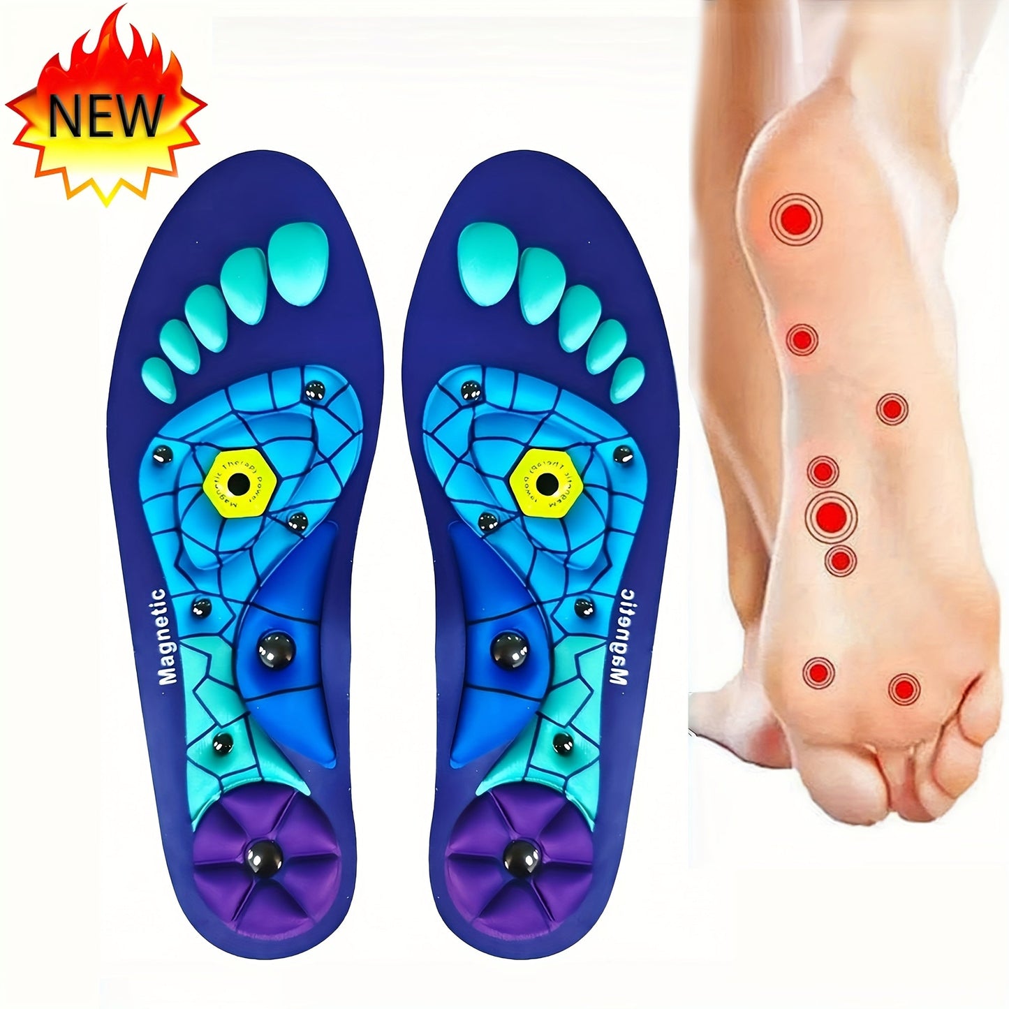 ComfortPlus Magnetische Akupunktur Einlegesohlen mit Fußgewölbeunterstützung