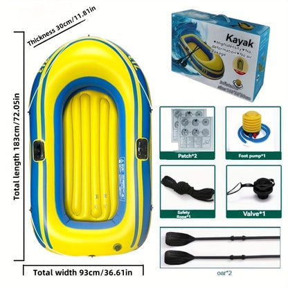 Aufblasbares Angelboot-Set – Leichtes 2-Personen PVC-Boot mit Paddeln