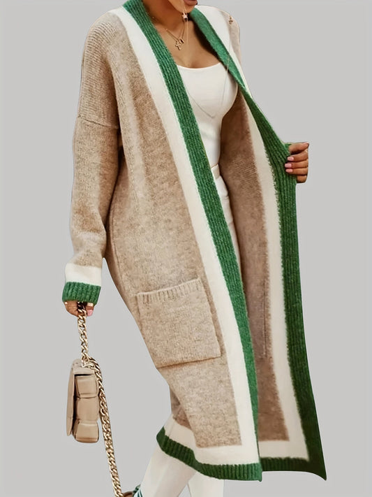 Isabella Lange Strickjacke - Vintage-inspiriert mit bunten Akzenten