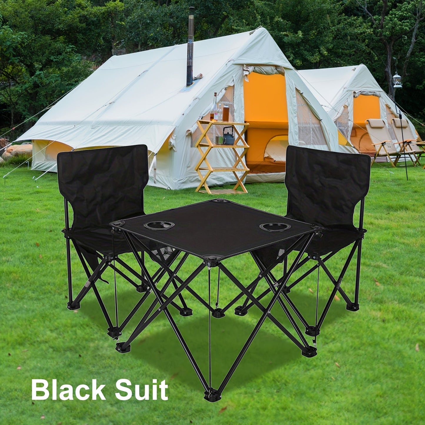 Klappbarer Outdoor Tisch- und Stuhlset – Tragbar für Camping & BBQ