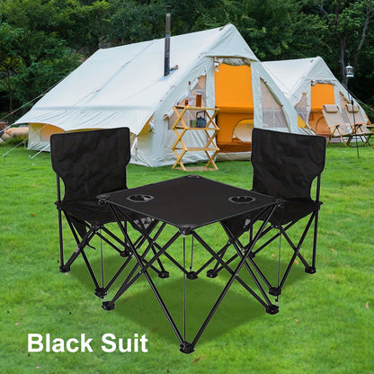 Klappbarer Outdoor Tisch- und Stuhlset – Tragbar für Camping & BBQ