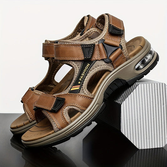 Premium Herren Leder Sandalen – Verstellbar und Mit Dämpfung