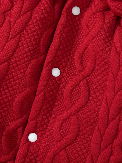 Luna Baby Romper – Süßes Rot Gestepptes Onesie mit Schleifen für den Winter