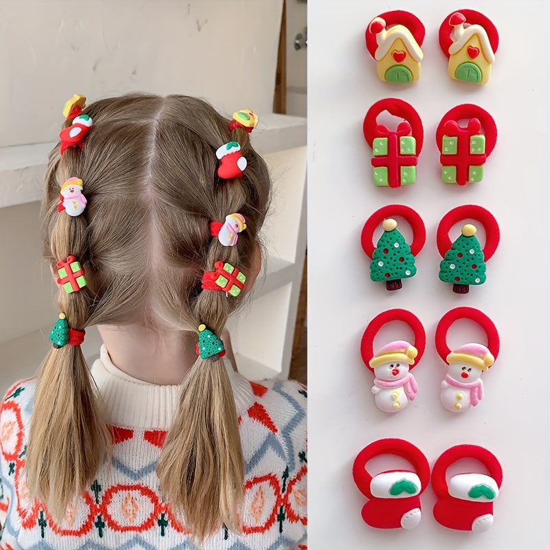 Festliches Weihnachts-Haarband Set für Kinder – 10 Stück für Märchenhafte Stylings