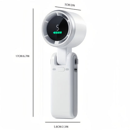 Kompakter Turbo Handventilator – 3-in-1 USB wiederaufladbar mit 5 Geschwindigkeiten