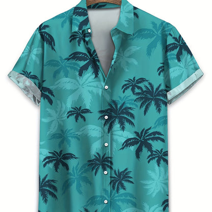 Herren Hemd mit Palmenprint – Lässiger & Atmungsaktiver Sommerstil
