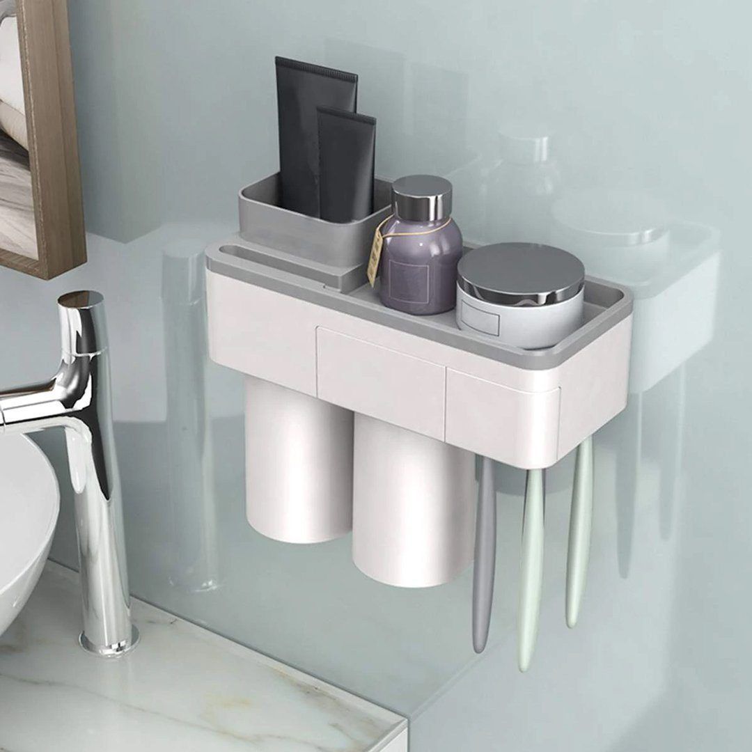ToothCare – Praktischer Zahnbürstenhalter mit Zahnpastaspender