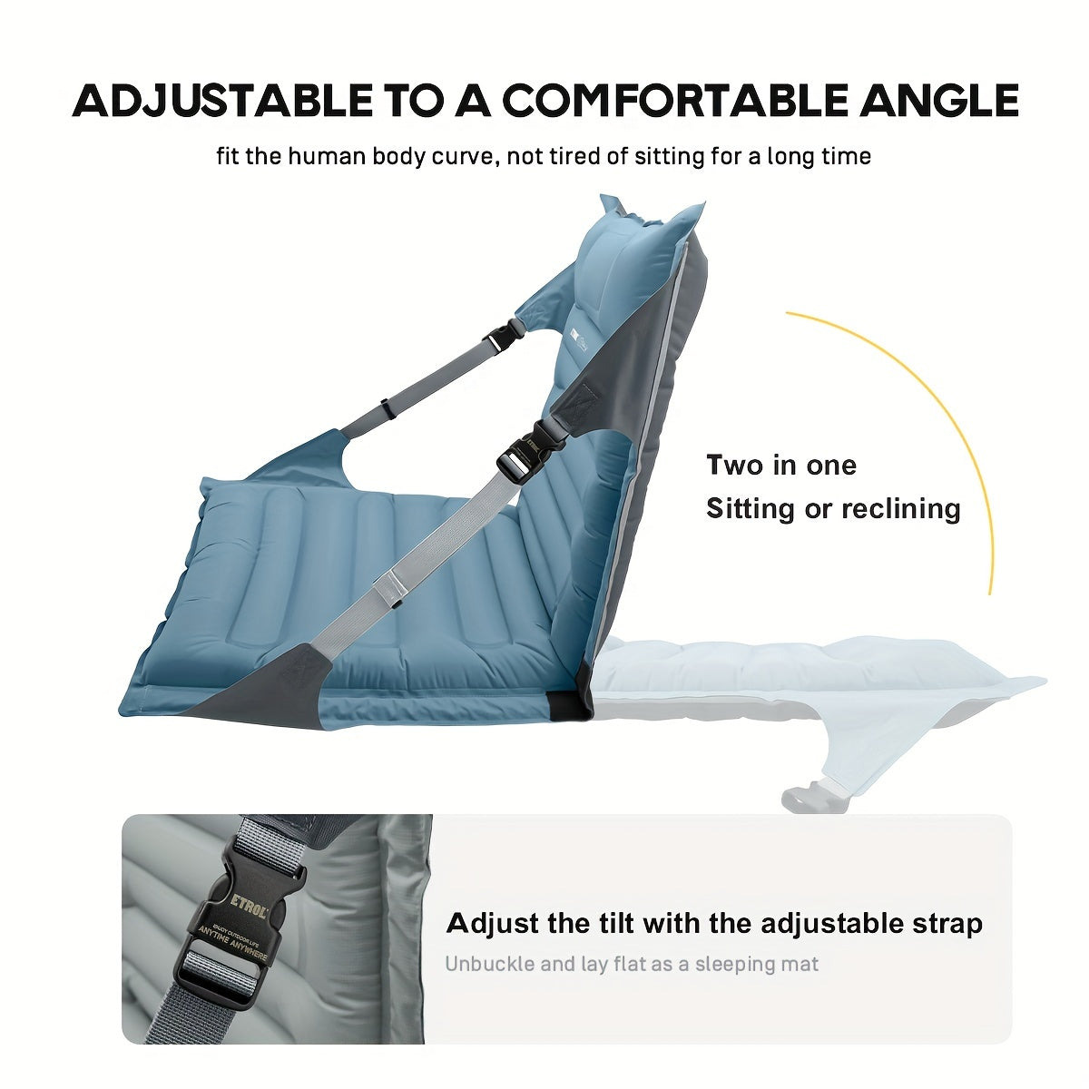 AirComfort Aufblasbarer Stuhl – Verstellbar und Kompakt
