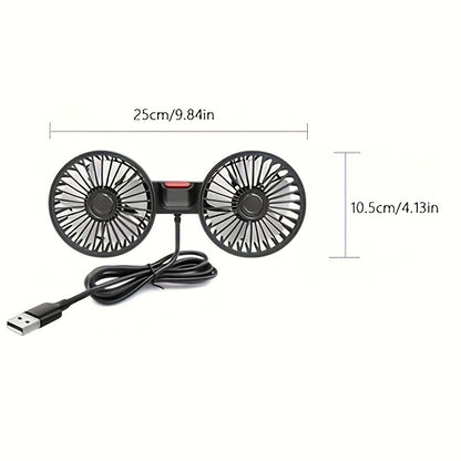 Tragfan Dual Car Fan – 5-Blatt 360° Rotierend Ultra-Leise