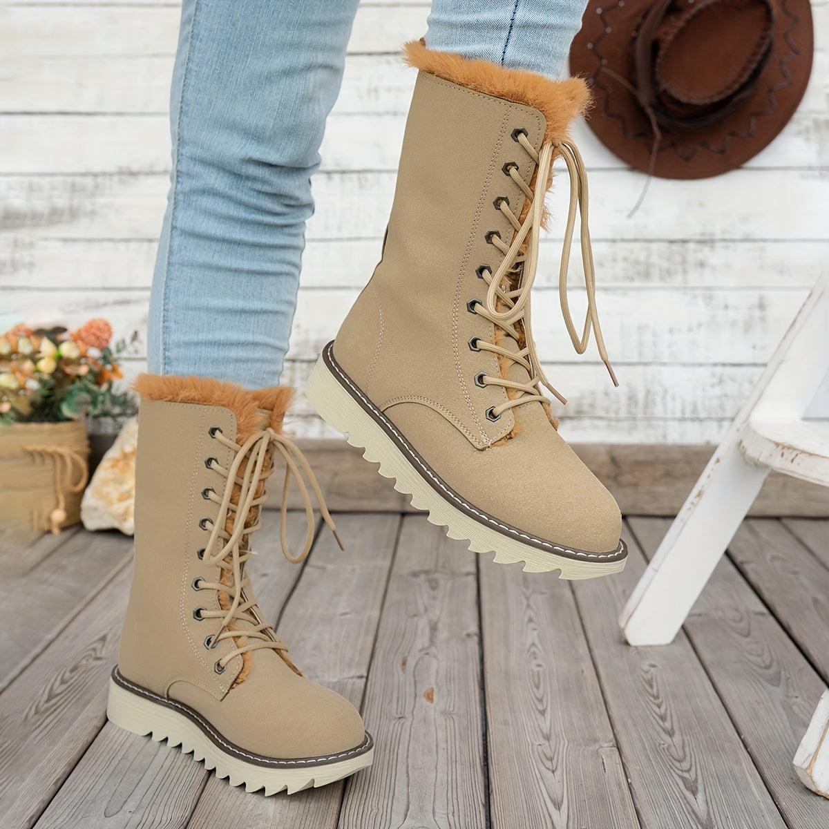Lieke Winterstiefel mit Schnürung - Für Stil und Wärme