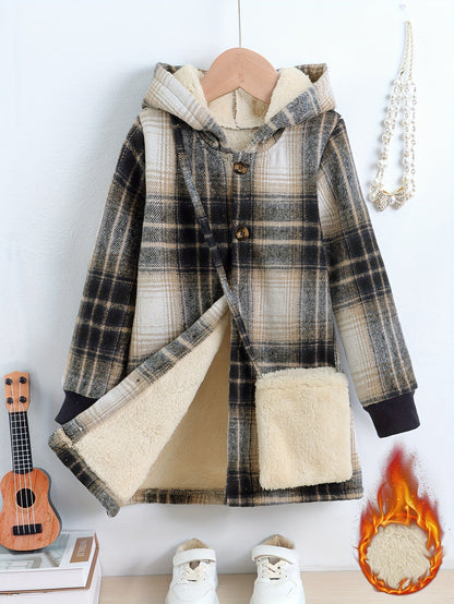 Mila Fleece Karierter Mantel für Kinder – Warm und Stylisch für den Winter