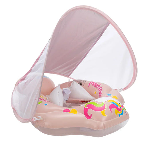 Aufblasbarer Baby Schwimmring mit Sonnendach – Schutz und Spaß