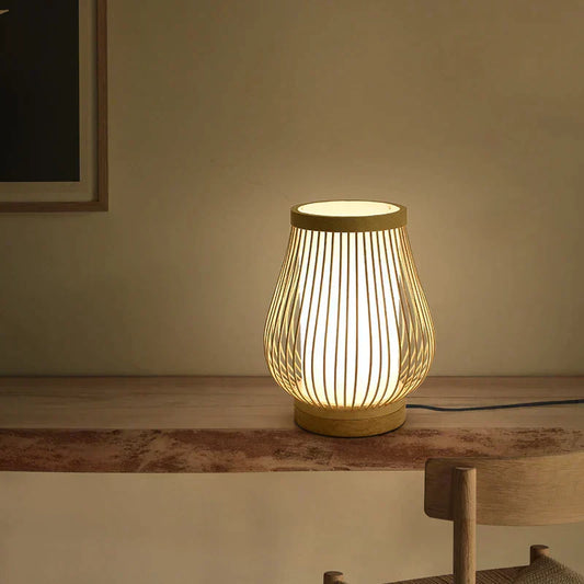 Japanische Tischlampe aus Bambus – Zen-Stil Stimmungsbeleuchtung
