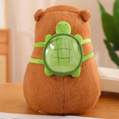 Capybara Plüsch mit Schildkröten-Rucksack – Weich und supersüß