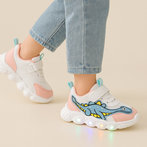 Kinder Dino Sneakers mit LED-Sohle – Cool und Verspielt