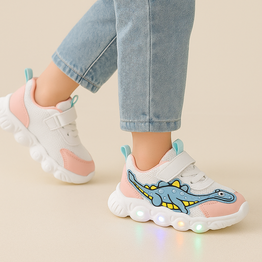 Kinder Dino Sneakers mit LED-Sohle – Cool und Verspielt