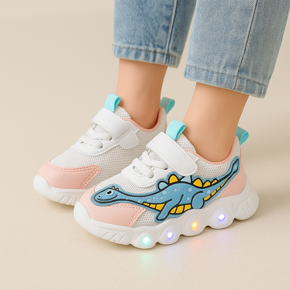 Kinder Dino Sneakers mit LED-Sohle – Cool und Verspielt