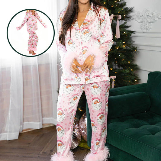 Festive Fluff Damenpyjama – Weihnachtsstil, Komfortabel und Warm