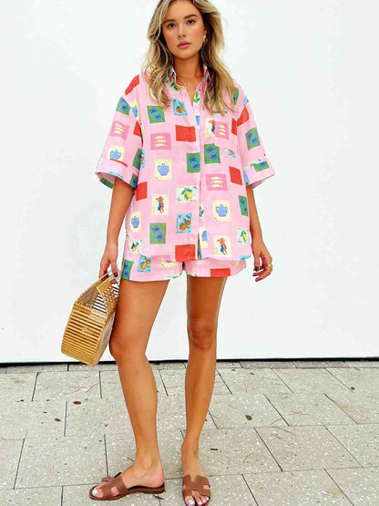 SommerBrise Set – Fröhliches Top & Shorts Combo
