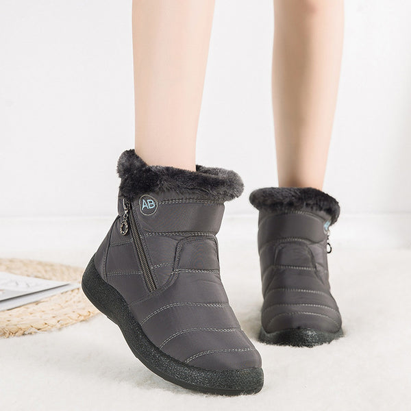 Warme Winterstiefel für Damen mit Reißverschluss