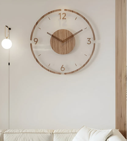 ClearWood Stille Wanduhr – Zeitgemäßes Holz- und Acryl-Design