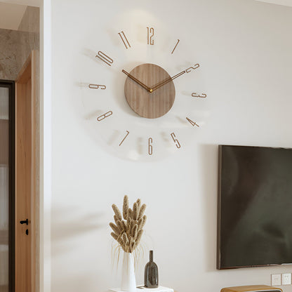 ClearWood Stille Wanduhr – Zeitgemäßes Holz- und Acryl-Design