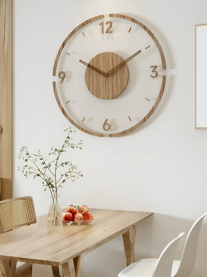 ClearWood Stille Wanduhr – Zeitgemäßes Holz- und Acryl-Design