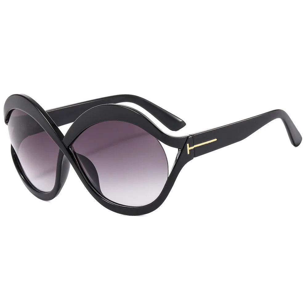 Elegante Runde Oversized Sonnenbrille – Leicht und Schützend