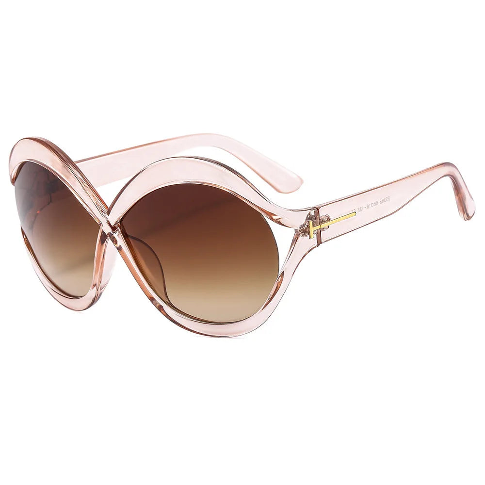 Elegante Runde Oversized Sonnenbrille – Leicht und Schützend
