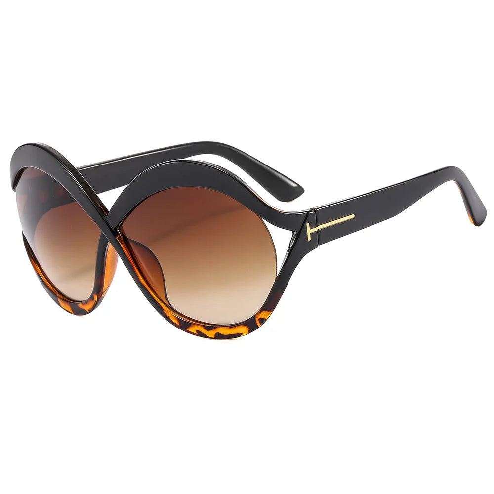 Elegante Runde Oversized Sonnenbrille – Leicht und Schützend