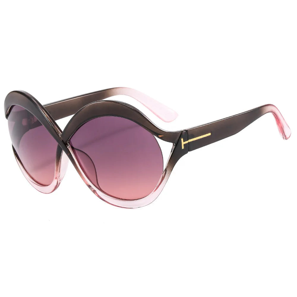 Elegante Runde Oversized Sonnenbrille – Leicht und Schützend