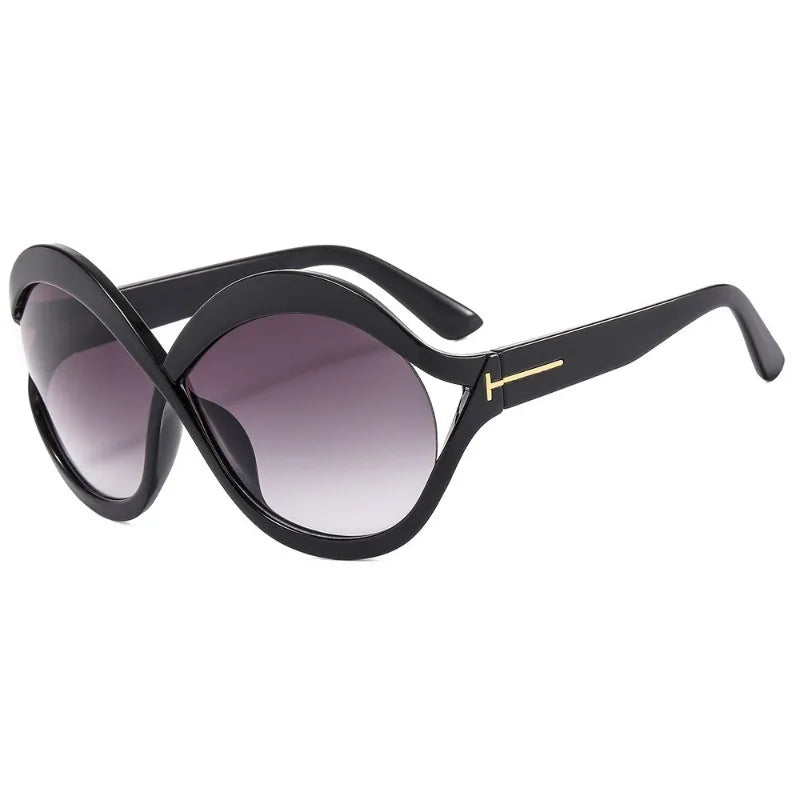 Elegante Runde Oversized Sonnenbrille – Leicht und Schützend